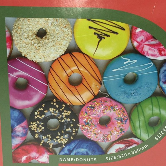 Fishwisdom Jigsaw Puzzle Donut Doughnut 500 Piece 20" X 15" Dessert Snacks New - Picture 3 of 12